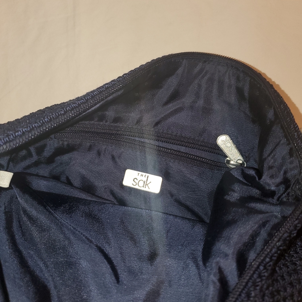 The Sak crochet Navy blue shoulder bag purse - Picture 6 of 7